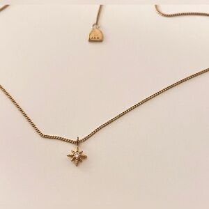 925 A&M Gold-Tone Star Pendant Necklace